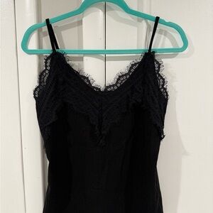 Black Lace Trim Cami Top